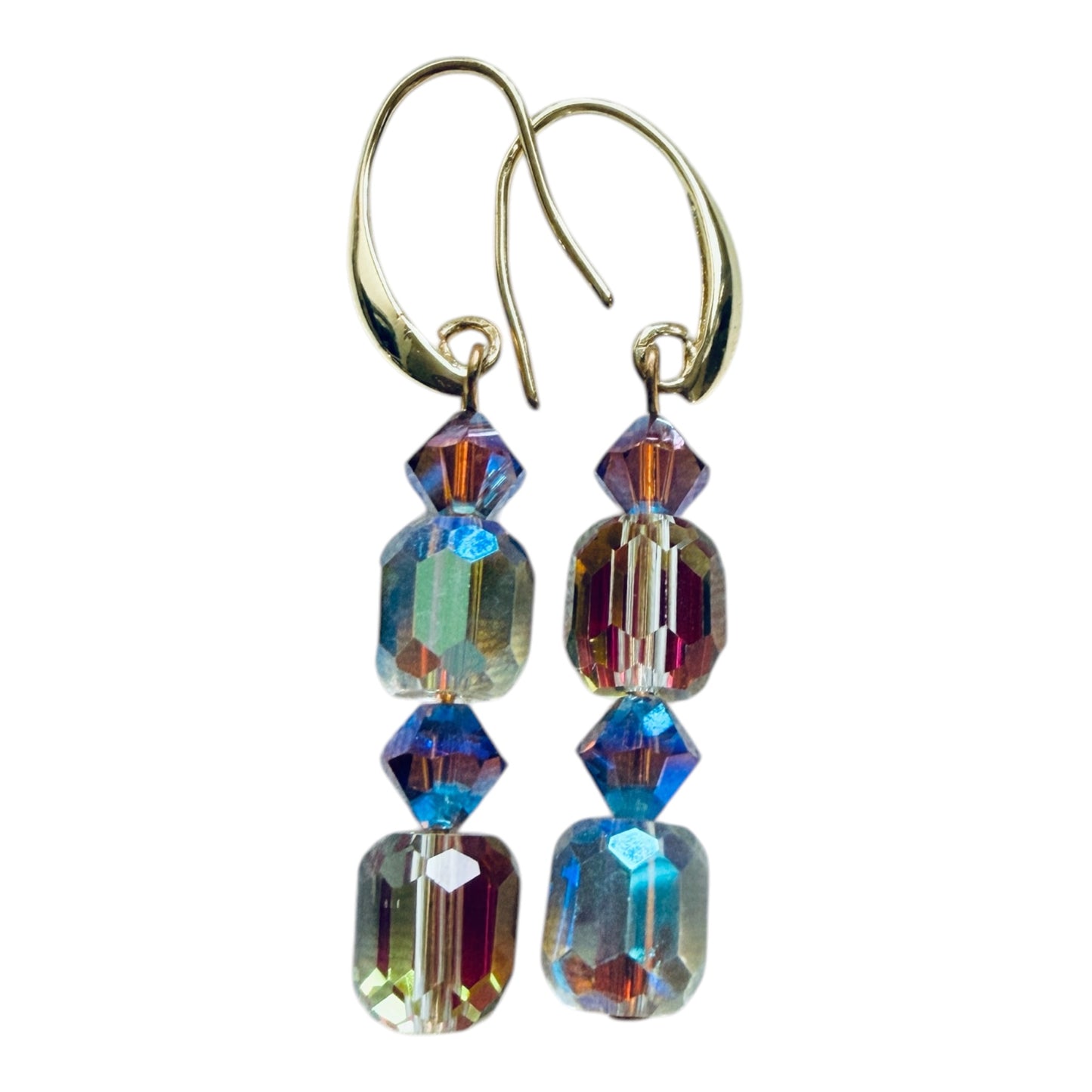 Cylindrical Crystal Earrings