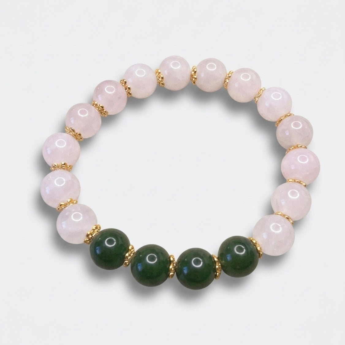 Heart & Harmony – Rose Quartz & Nephrite Jade Bracelet