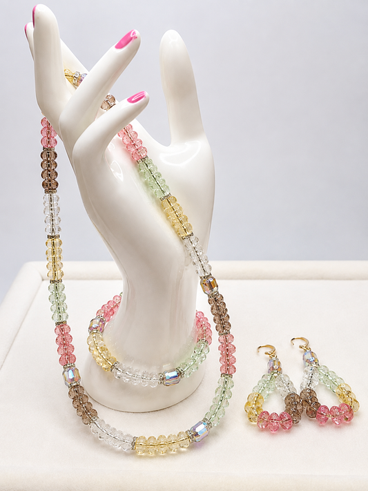 Pastel Crystal Elegance Jewelry Set