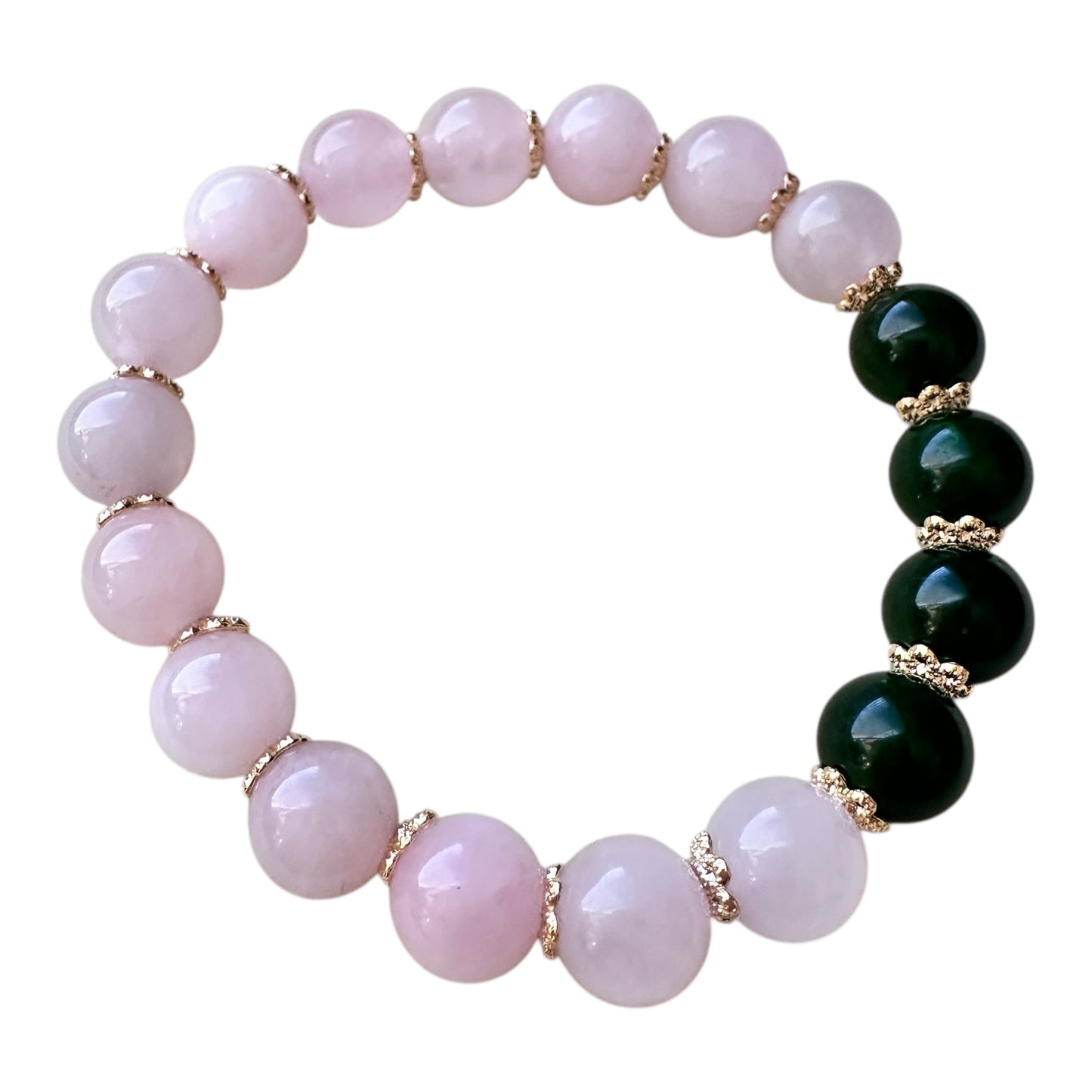 Heart & Harmony – Rose Quartz & Nephrite Jade Bracelet