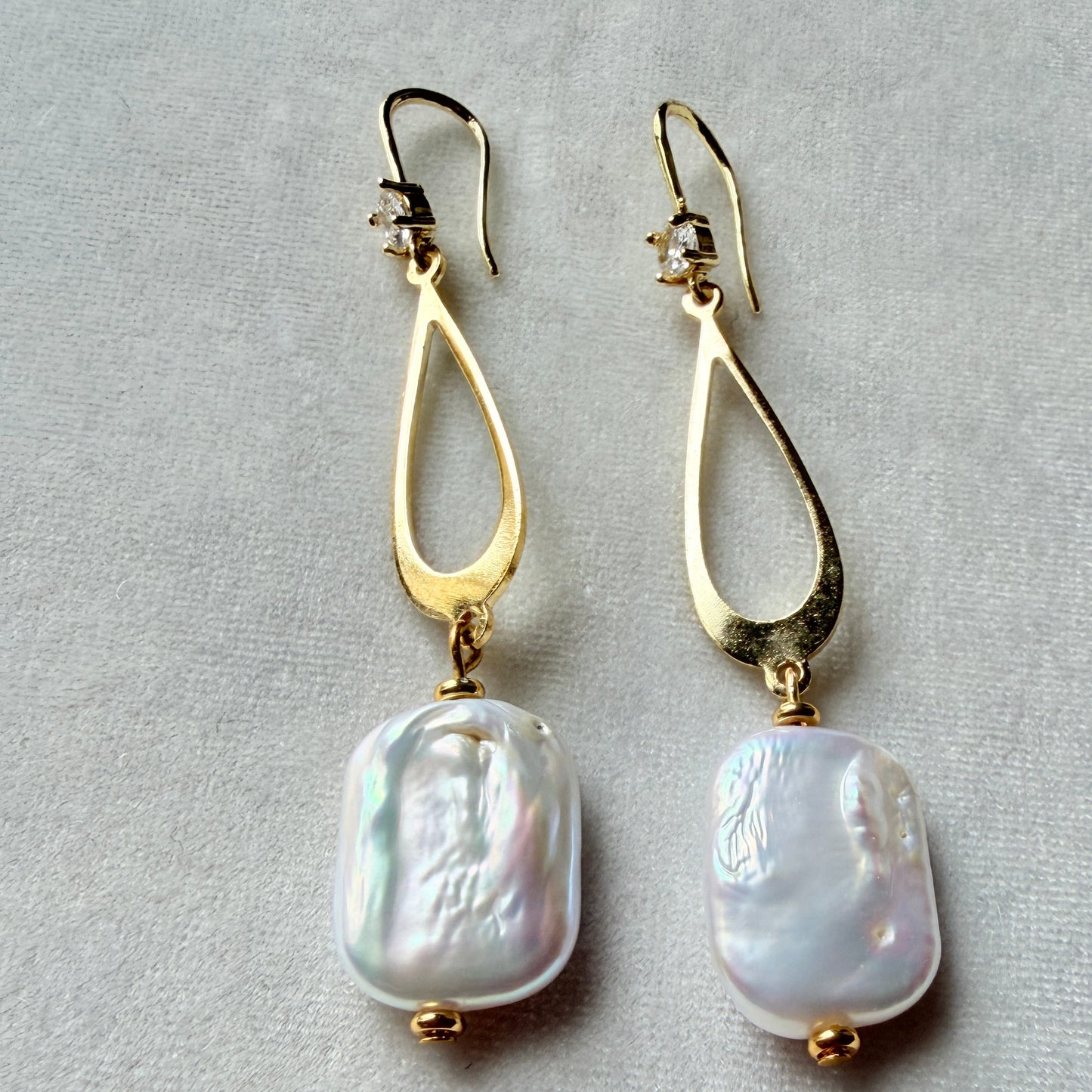 Luminous Baroque Pearl Drop Earrings – Gold Plated