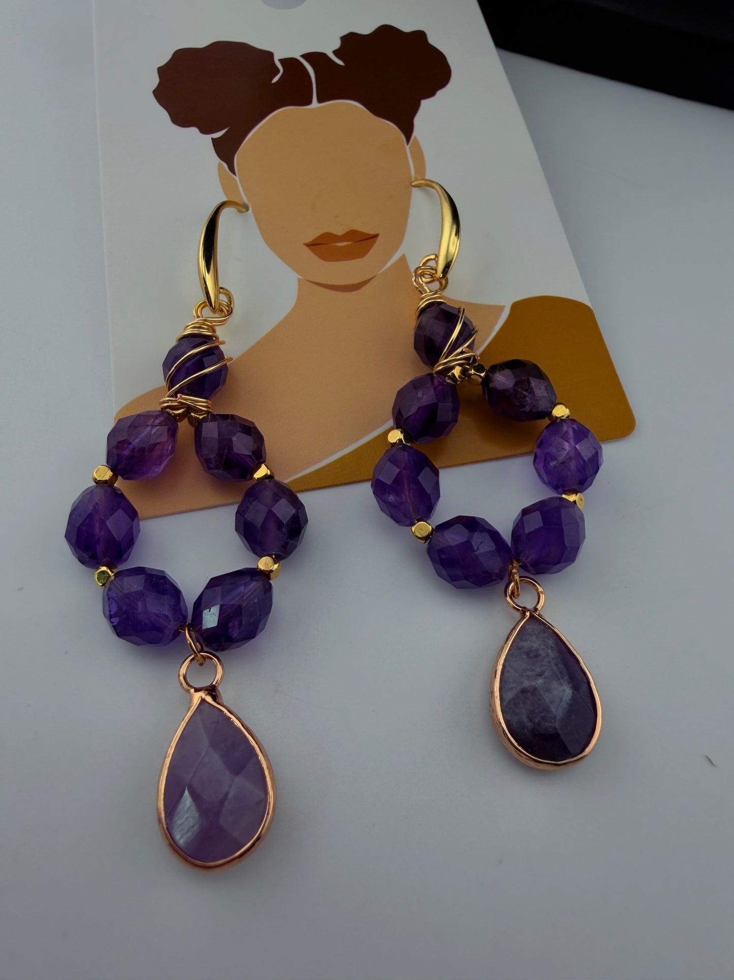 Amethyst Glow Teardrop Earrings