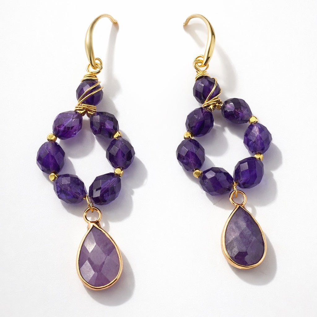 Amethyst Glow Teardrop Earrings