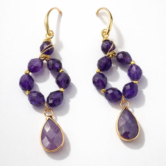 Amethyst Glow Teardrop Earrings