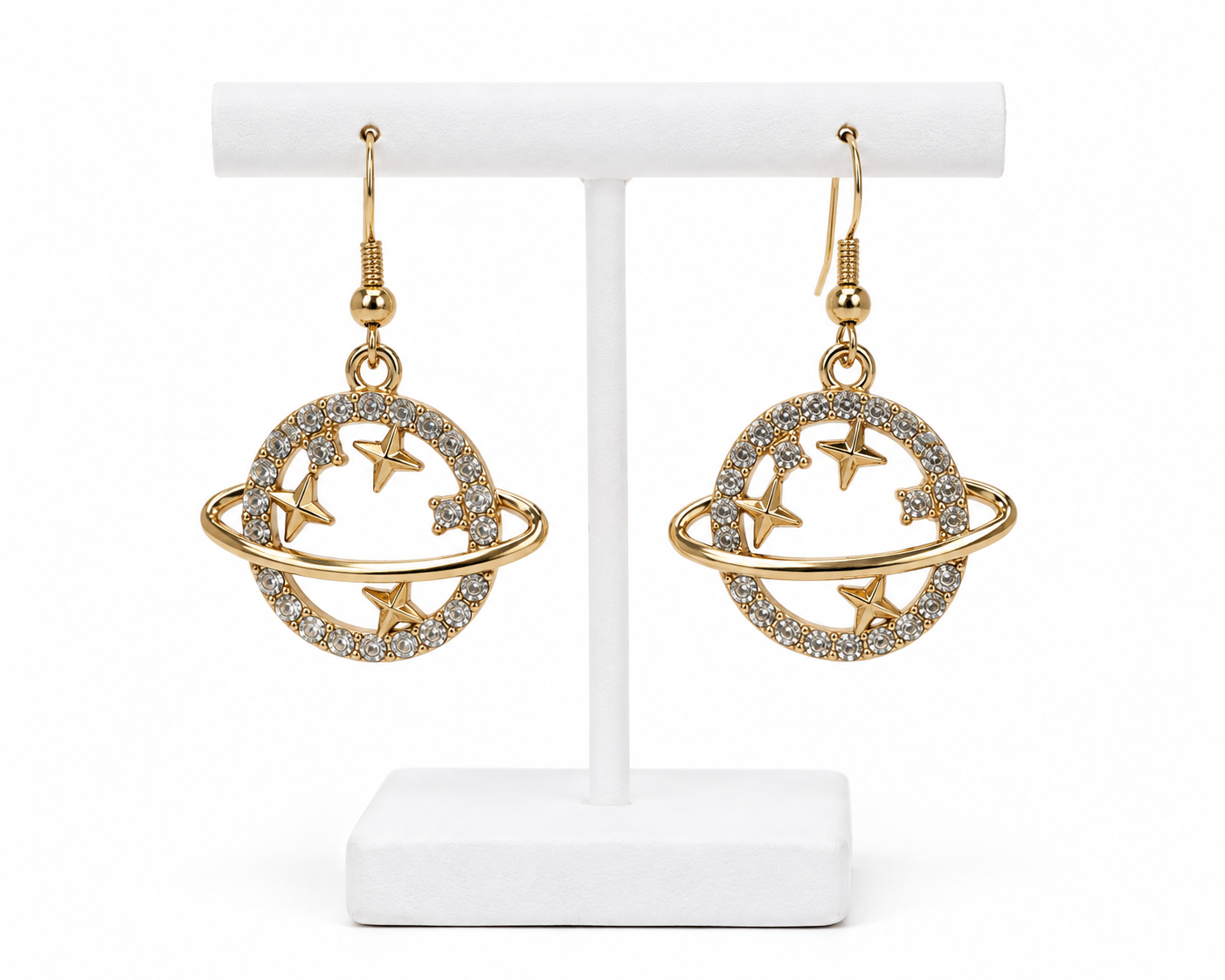 Planet Star Gold-Plated Earrings