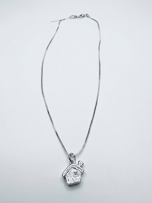 Sweet Little House Pendant Necklace – White Gold