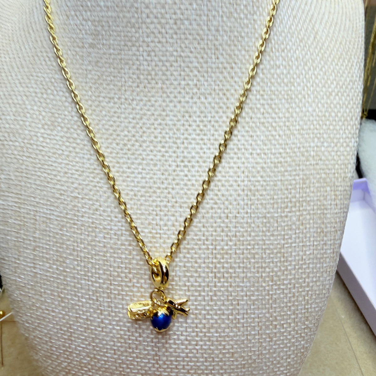 Wanderlust 18K Gold-Filled Travel Charm Necklace