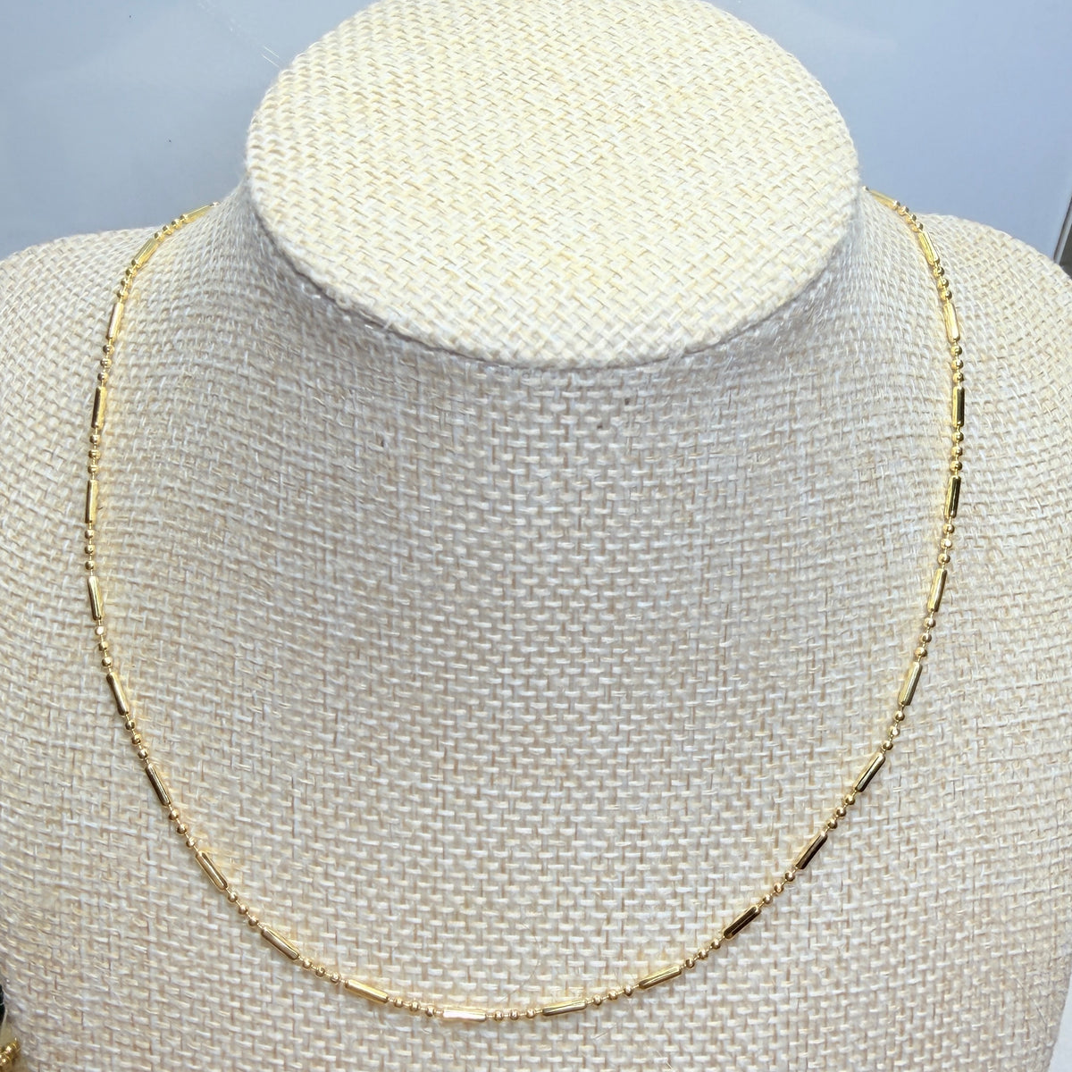 Golden Rhythm 18K Gold-Filled Bead & Bar Necklace