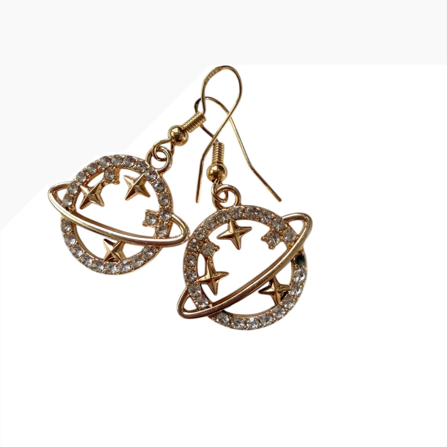 Planet Star Gold-Plated Earrings