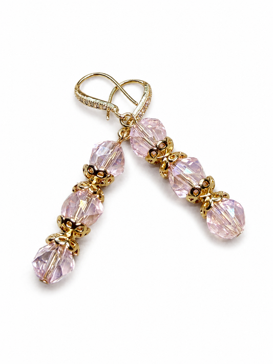Blush Crystal Gold-Plated Earrings