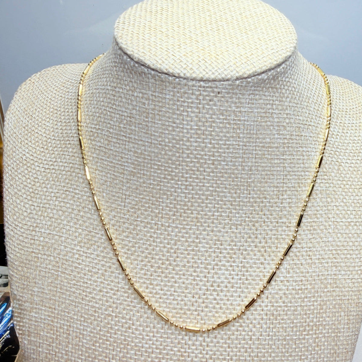 Golden Rhythm 18K Gold-Filled Bead & Bar Necklace