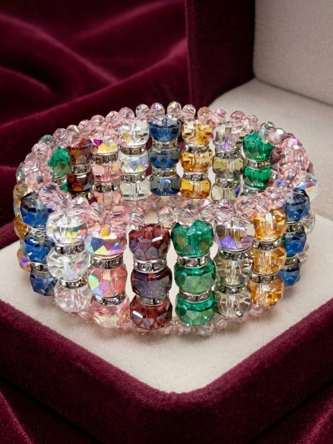 ✨ Rainbow Radiance AB Crystal Statement Bracelet