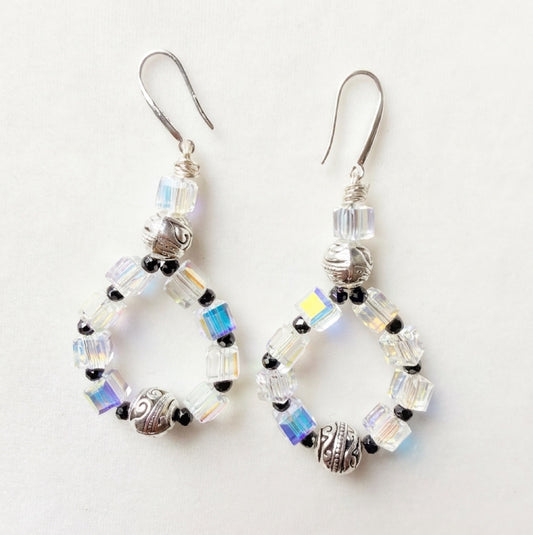 Aurora Crystal Teardrop Earrings