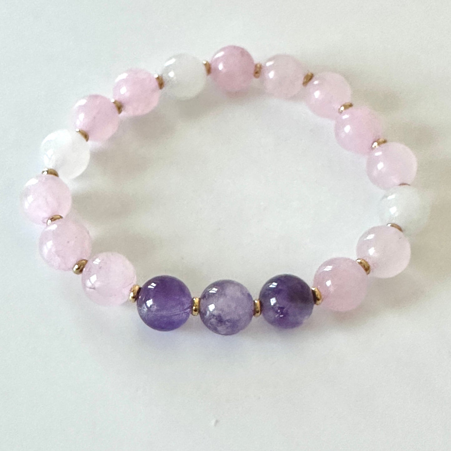 Inner Light” Bracelet – Amethyst, Rose Quartz & Milky Quartz