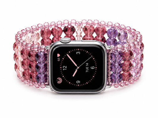 Pink & Purple Crystal Beaded Smartwatch Band
