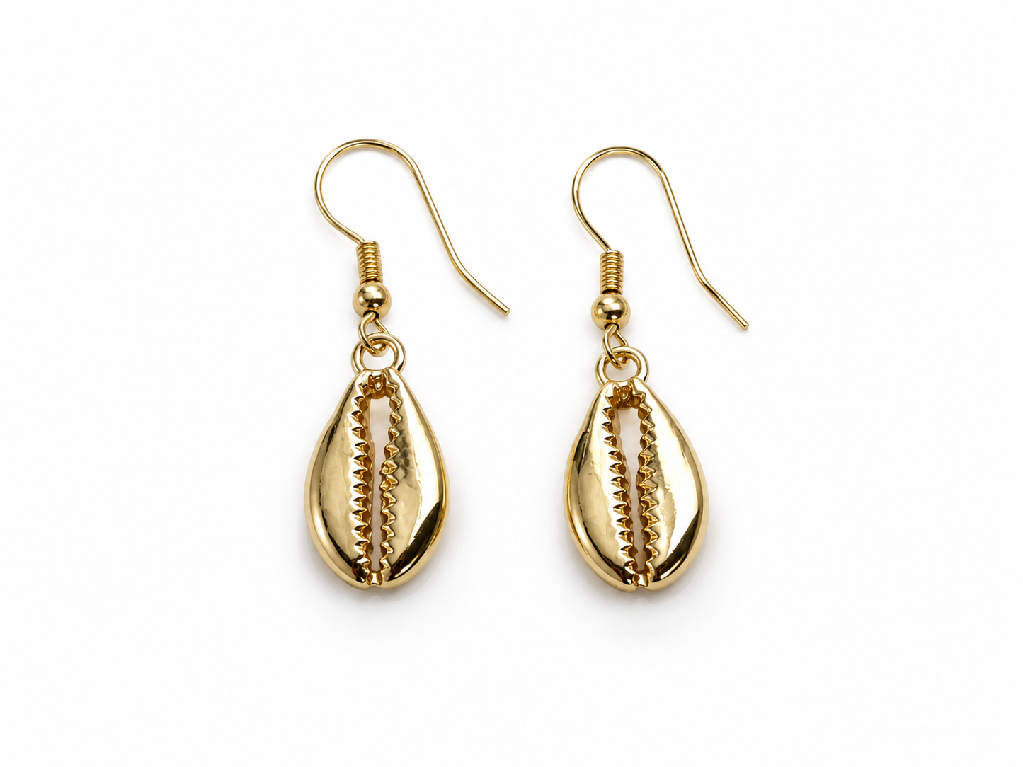 Gold Cowrie Shell Earrings