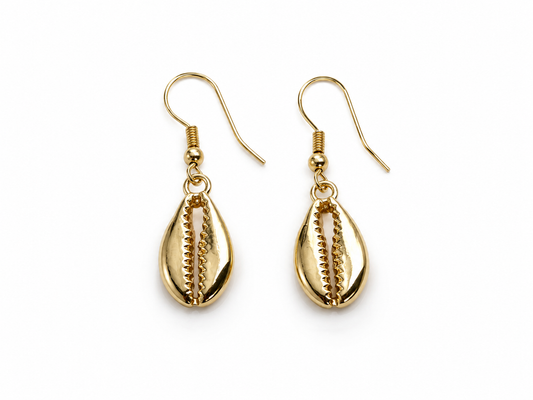 Gold Cowrie Shell Earrings