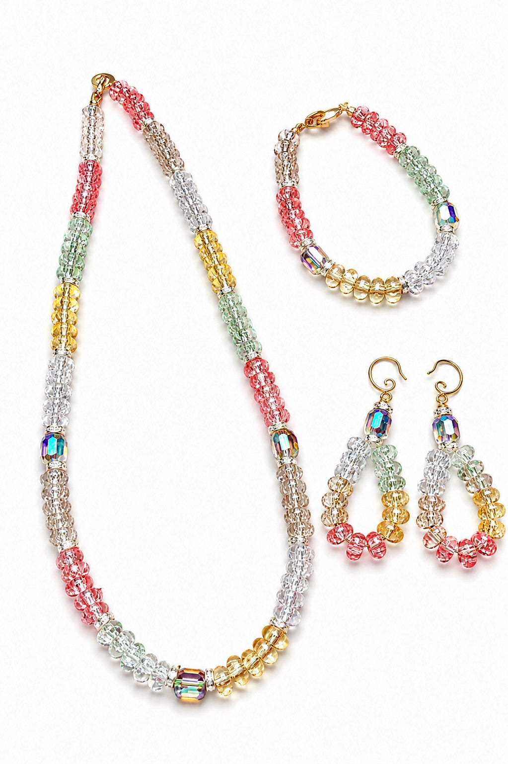 Pastel Crystal Elegance Jewelry Set