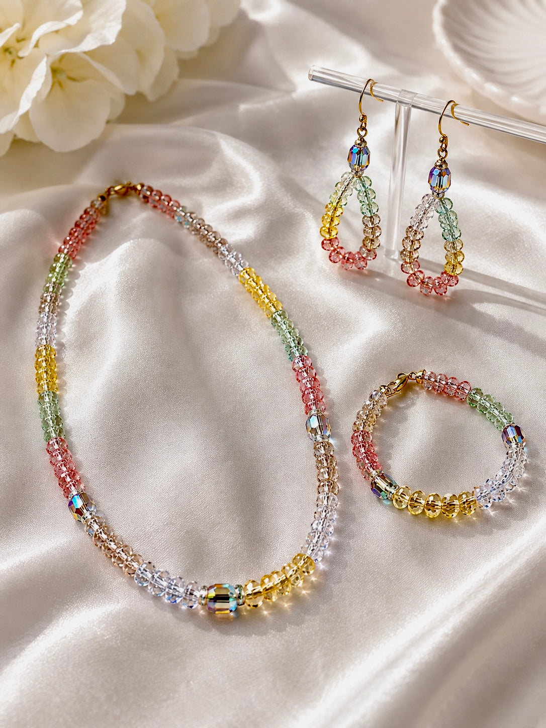 Pastel Crystal Elegance Jewelry Set