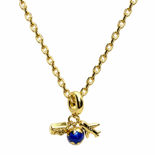 Wanderlust 18K Gold-Filled Travel Charm Necklace