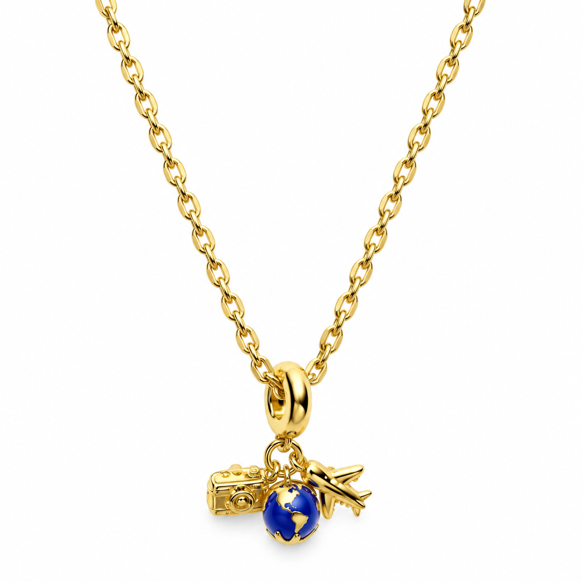 Wanderlust 18K Gold-Filled Travel Charm Necklace