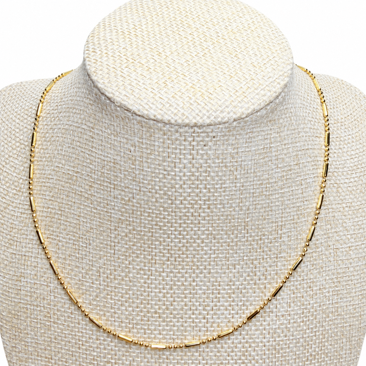 Golden Rhythm 18K Gold-Filled Bead & Bar Necklace