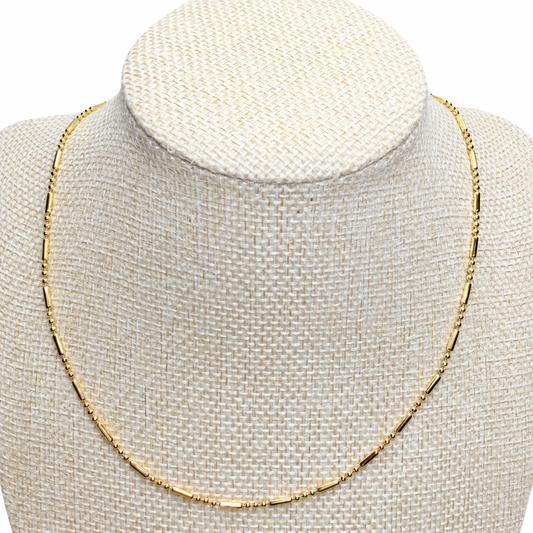 Golden Rhythm 18K Gold-Filled Bead & Bar Necklace