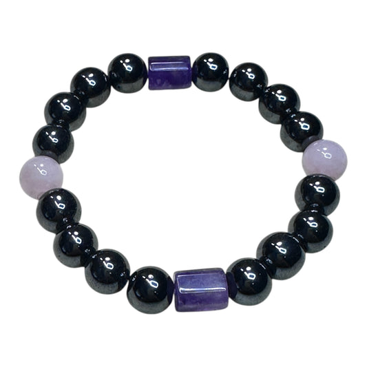 Sacred Shield – Hematite, Rose Quartz & Amethyst Protection Bracelet