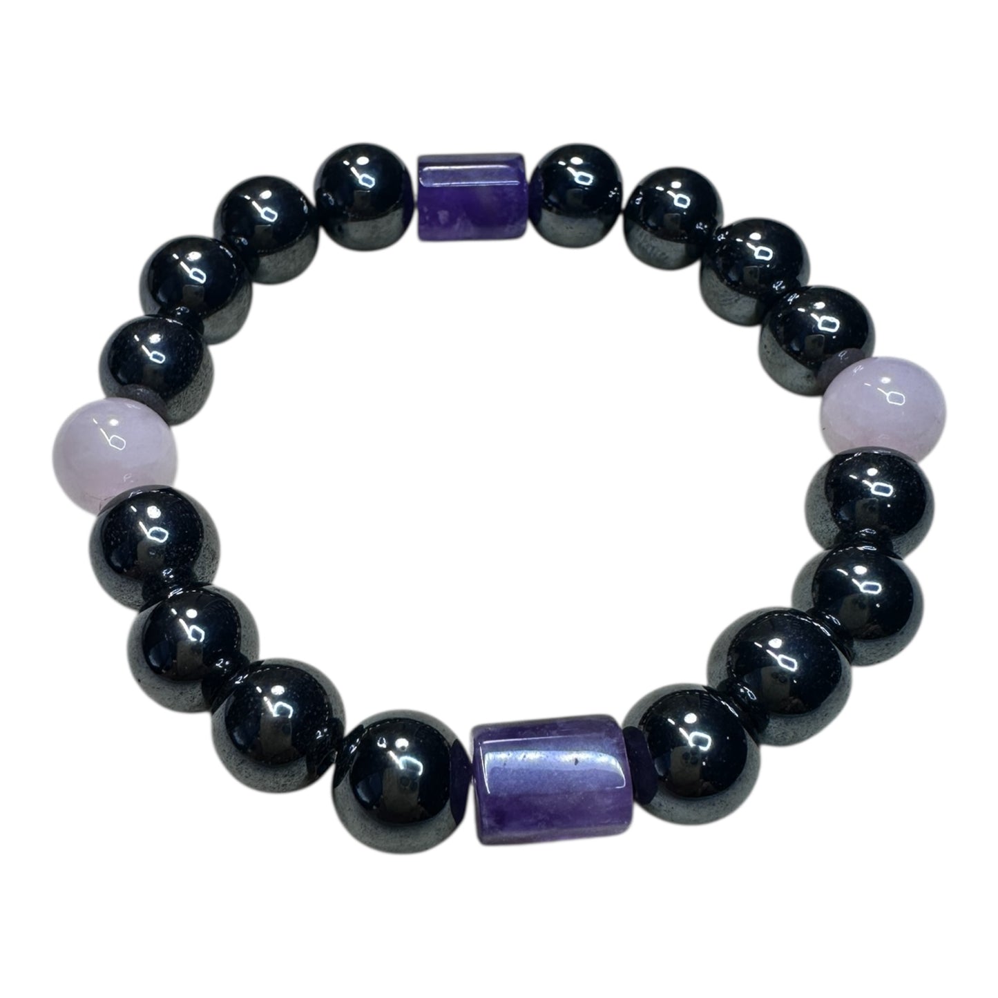 Sacred Shield – Hematite, Rose Quartz & Amethyst Protection Bracelet