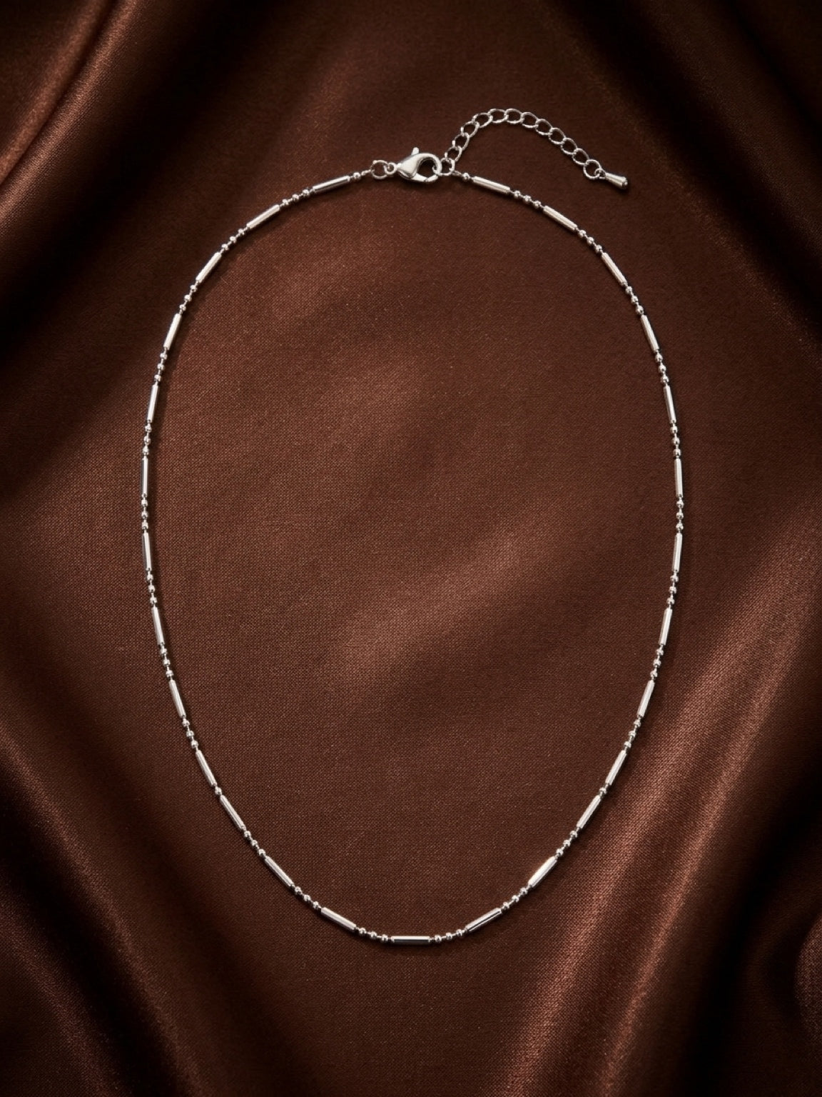 White Gold Tube Bead Necklace | Glow Within Crystals