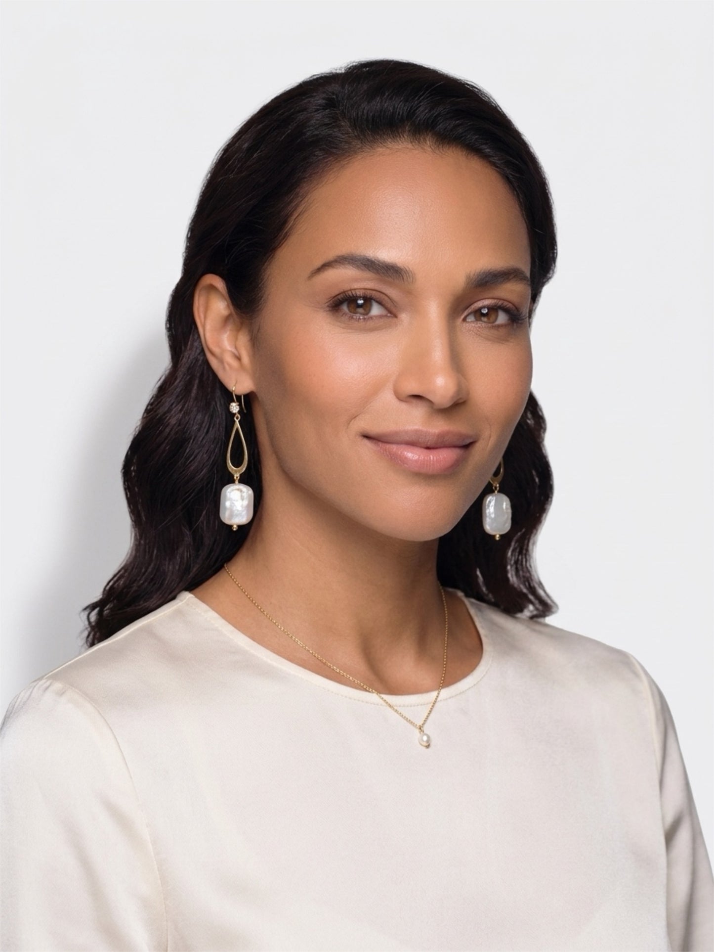 Luminous Baroque Pearl Drop Earrings – Gold Plated