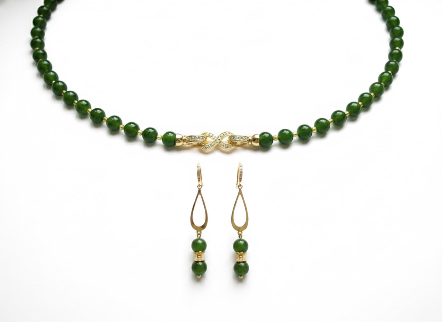 Emerald Green Jade Jewelry Set