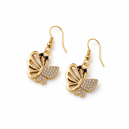 Butterfly Gold-Plated Earrings