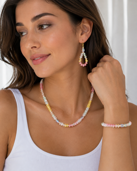 Pastel Crystal Elegance Jewelry Set