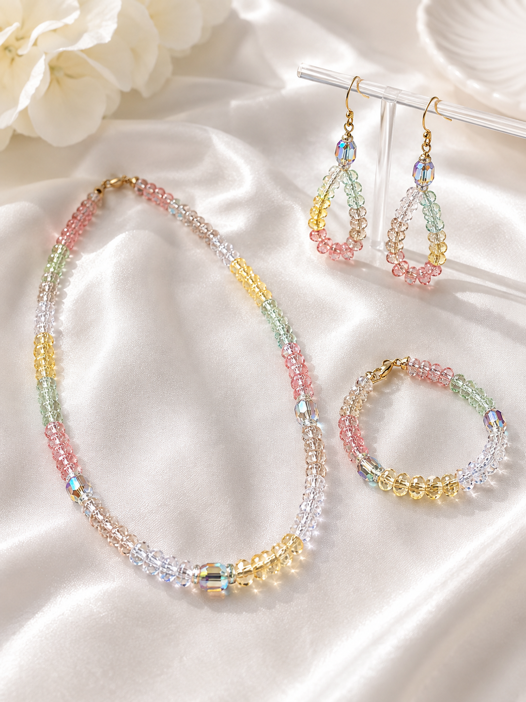 Pastel Crystal Elegance Jewelry Set