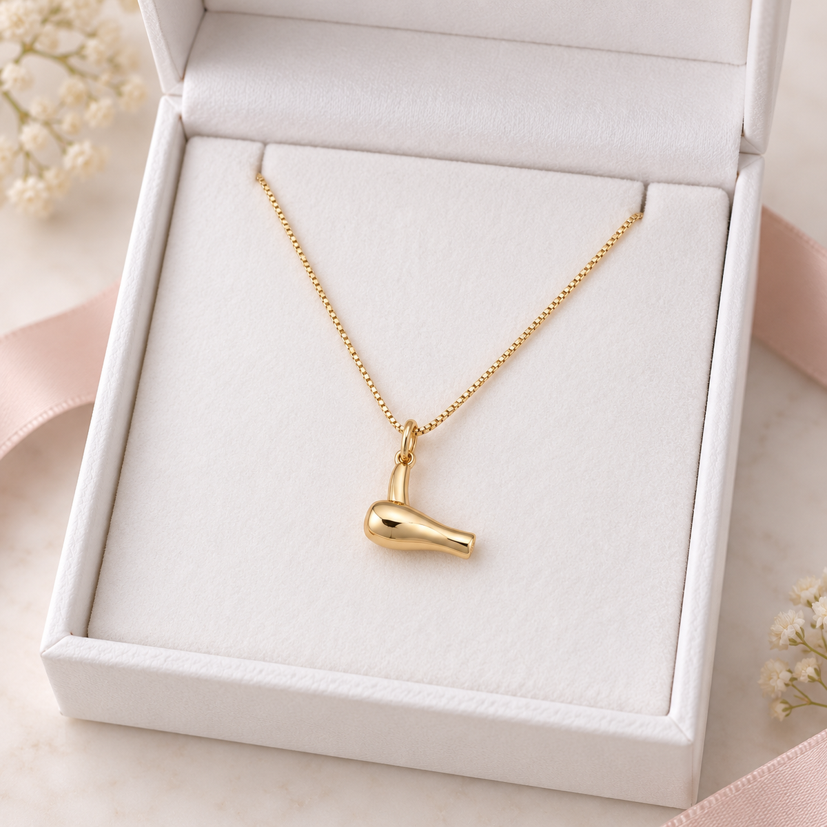 18K Gold-Filled Hair Dryer Necklace – Hairstylist Gift