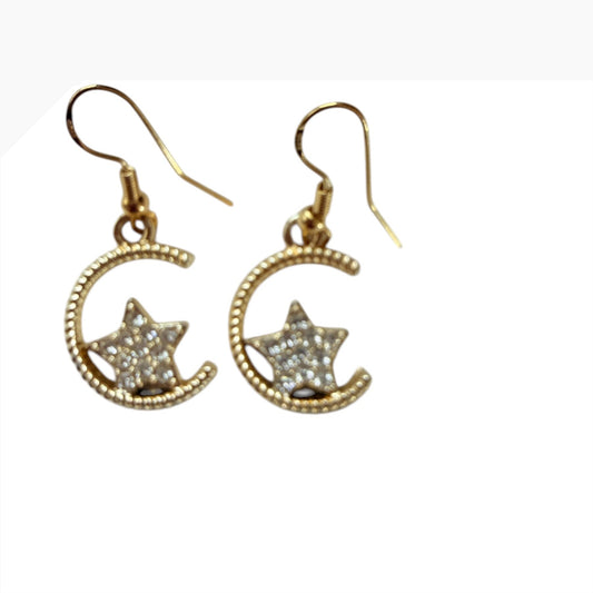 Moon Star Gold-Plated Earrings
