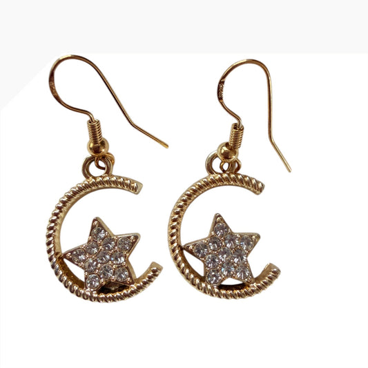 Moon Star Gold-Plated Earrings