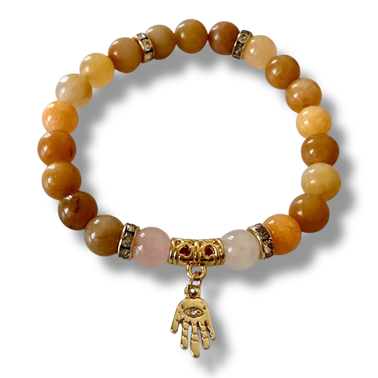 Golden Lace Jade Evil Eye Hand Bracelet