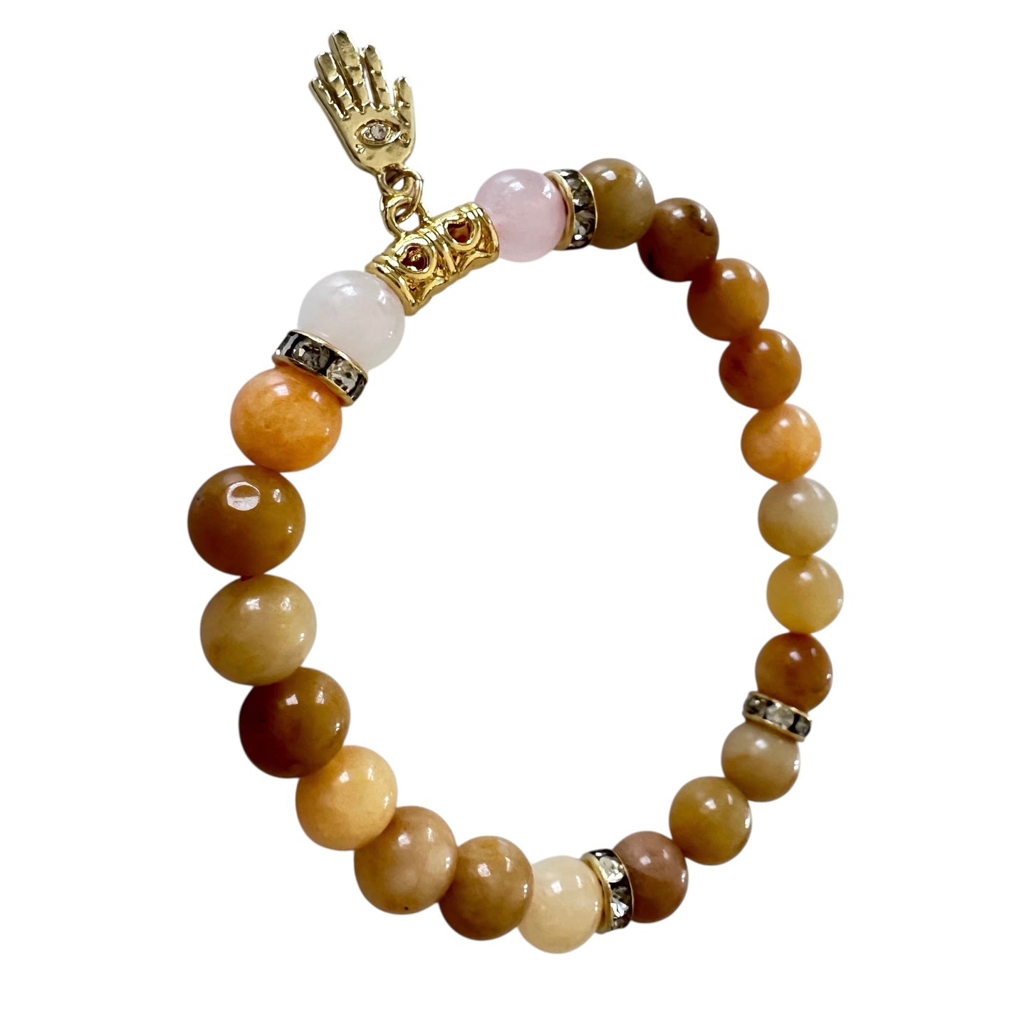 Golden Lace Jade Evil Eye Hand Bracelet