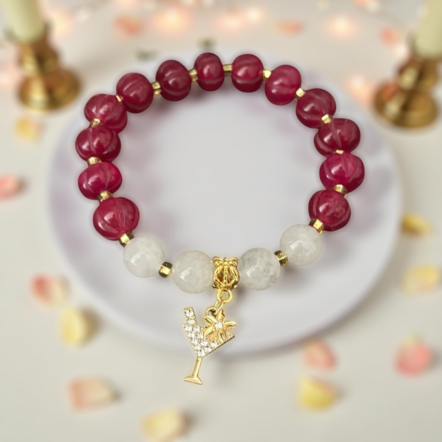 Tropical Glow Martini Charm Bracelet