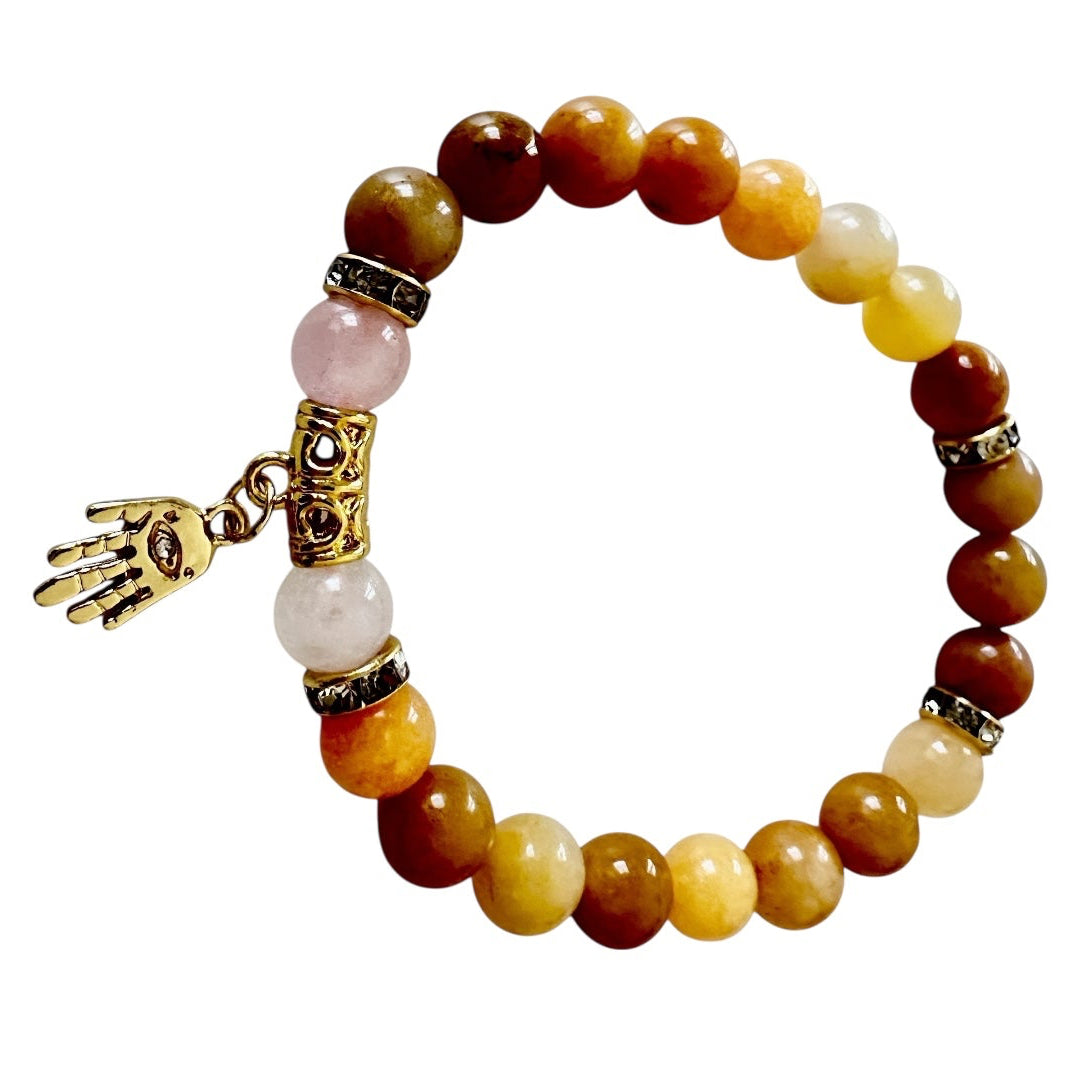 Golden Lace Jade Evil Eye Hand Bracelet