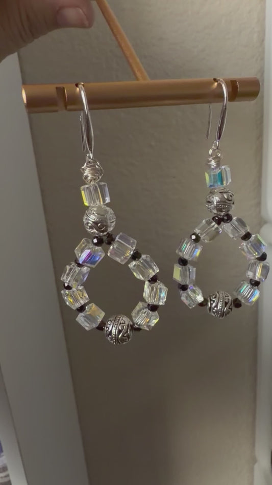Aurora Crystal Teardrop Earrings